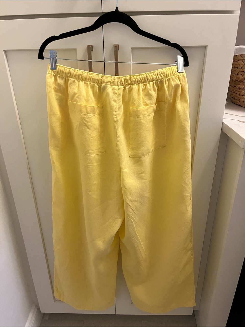 C&C California Sunlit Yellow Wide-Leg, linen, Drawstring Pants - Picture 3 of 4